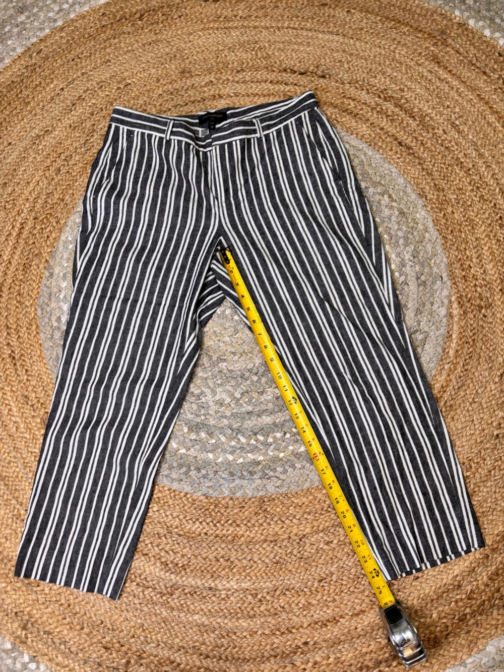 Banana Republic Black & White Vertical Stripe Chinos - Picture 2 of 5